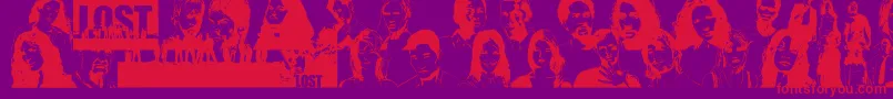 Czcionka LostForever – czerwone czcionki na fioletowym tle