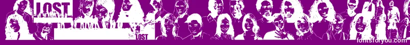 Czcionka LostForever – białe czcionki na fioletowym tle