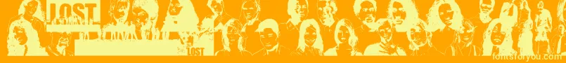 LostForever Font – Yellow Fonts on Orange Background