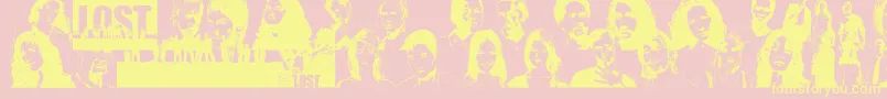 Шрифт LostForever – жёлтые шрифты на розовом фоне