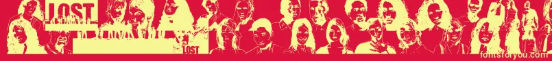fuente LostForever – Fuentes Amarillas Sobre Fondo Rojo