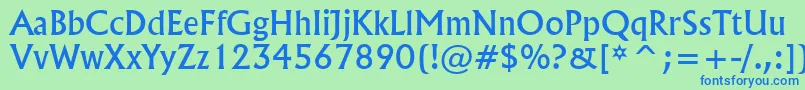 Flar821n Font – Blue Fonts on Green Background