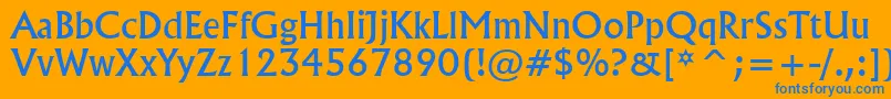 Flar821n Font – Blue Fonts on Orange Background