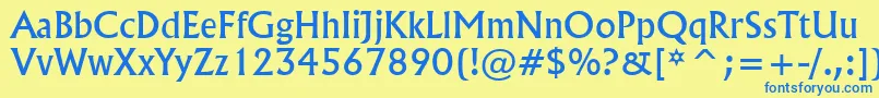 Flar821n Font – Blue Fonts on Yellow Background