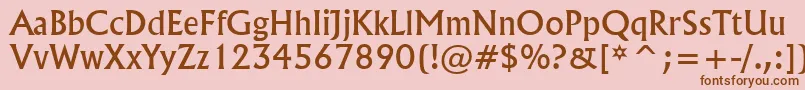 Flar821n Font – Brown Fonts on Pink Background