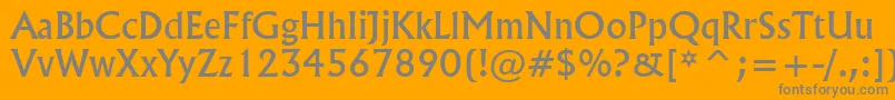 フォントFlar821n – オレンジの背景に灰色の文字