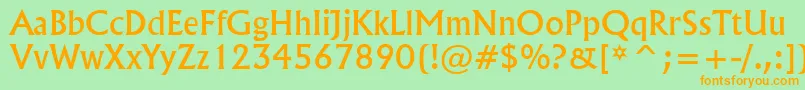 Flar821n Font – Orange Fonts on Green Background