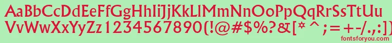 Flar821n Font – Red Fonts on Green Background