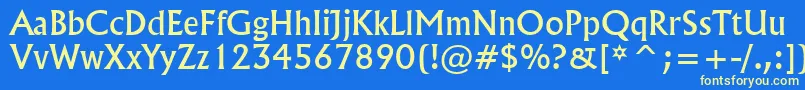 Flar821n Font – Yellow Fonts on Blue Background