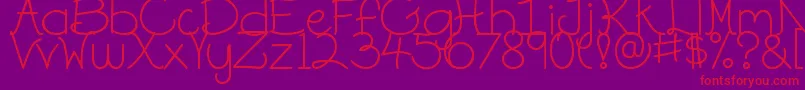 DjbOnTheLighterSide Font – Red Fonts on Purple Background
