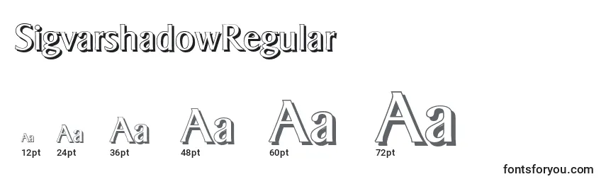 SigvarshadowRegular Font Sizes