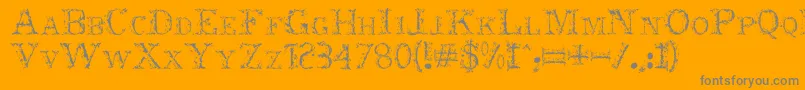 Nero-Schriftart – Graue Schriften auf orangefarbenem Hintergrund