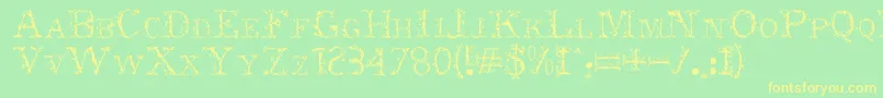 Nero Font – Yellow Fonts on Green Background