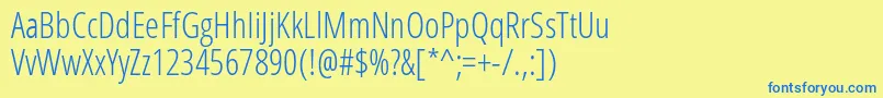 OpensansCondlight Font – Blue Fonts on Yellow Background