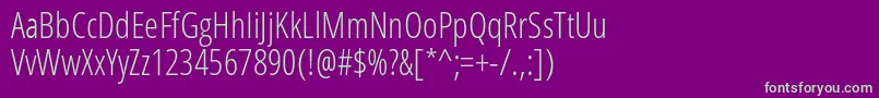 OpensansCondlight Font – Green Fonts on Purple Background