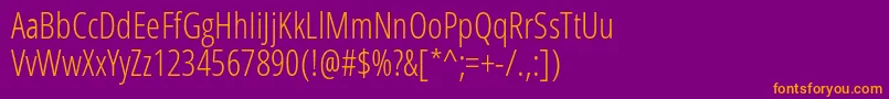 OpensansCondlight Font – Orange Fonts on Purple Background