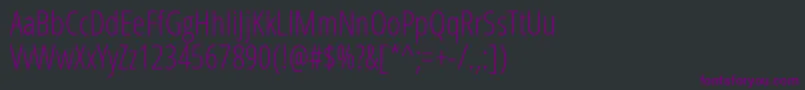 フォントOpensansCondlight – 黒い背景に紫のフォント