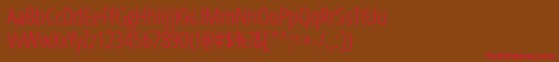 フォントOpensansCondlight – 赤い文字が茶色の背景にあります。