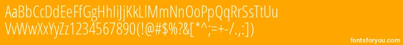 フォントOpensansCondlight – オレンジの背景に白い文字