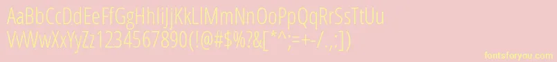 Saiba mais sobre a fonte OpensansCondlight Fonte OpensansCondlight – fontes amarelas em um fundo rosa