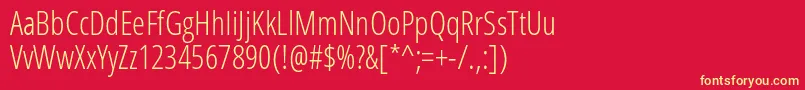 OpensansCondlight Font – Yellow Fonts on Red Background