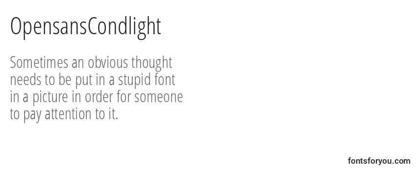 Review of the OpensansCondlight Font