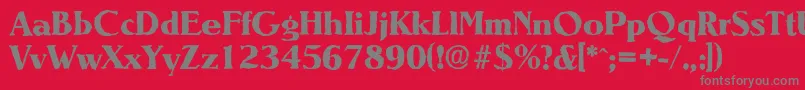 フォントNevadaantiqueXboldRegular – 赤い背景に灰色の文字