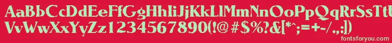 NevadaantiqueXboldRegular Font – Green Fonts on Red Background