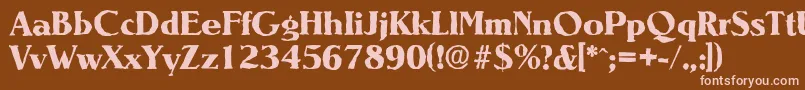 フォントNevadaantiqueXboldRegular – 茶色の背景にピンクのフォント