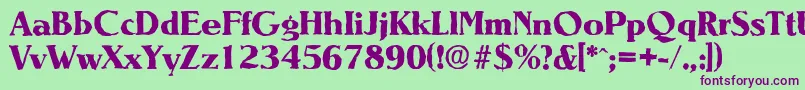 NevadaantiqueXboldRegular Font – Purple Fonts on Green Background