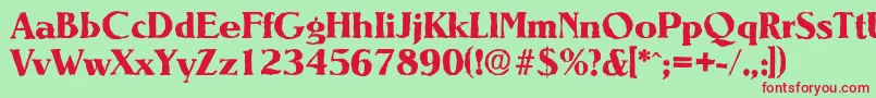 NevadaantiqueXboldRegular-Schriftart – Rote Schriften auf grünem Hintergrund