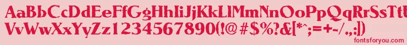 NevadaantiqueXboldRegular Font – Red Fonts on Pink Background