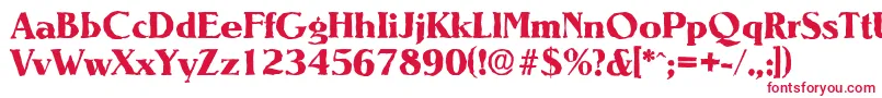 フォントNevadaantiqueXboldRegular – 赤い文字