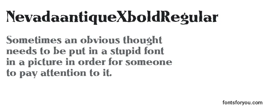 Review of the NevadaantiqueXboldRegular Font