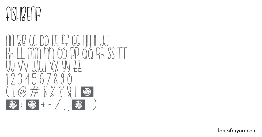 Schriftart FishBear (61093) – Alphabet, Zahlen, spezielle Symbole