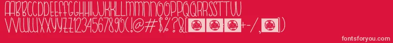 FishBear Font – Pink Fonts on Red Background