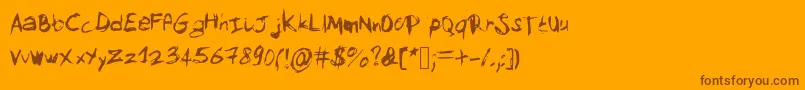Lisätietoja Mysketchfont-fontista Mysketchfont-fontti – ruskeat fontit oranssilla taustalla