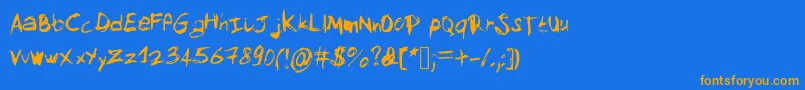 Шрифт Mysketchfont – оранжевые шрифты на синем фоне