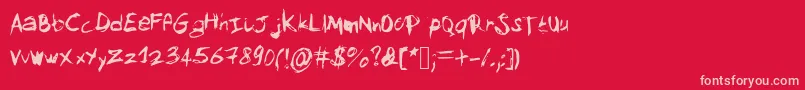 フォントMysketchfont – 赤い背景にピンクのフォント