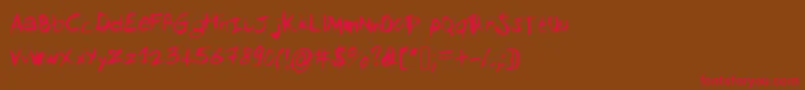 Mysketchfont Font – Red Fonts on Brown Background