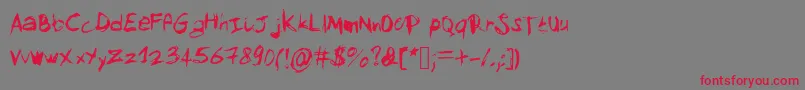 Mysketchfont Font – Red Fonts on Gray Background
