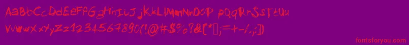 Mysketchfont Font – Red Fonts on Purple Background
