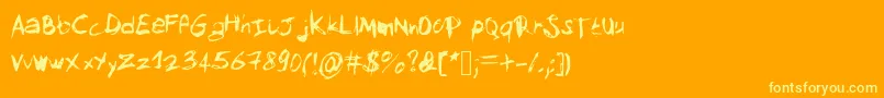 Saiba mais sobre a fonte Mysketchfont Fonte Mysketchfont – fontes amarelas em um fundo laranja