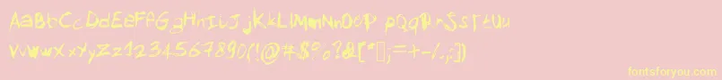 Mysketchfont Font – Yellow Fonts on Pink Background