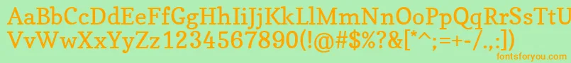 CopseRegular Font – Orange Fonts on Green Background
