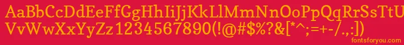 CopseRegular Font – Orange Fonts on Red Background