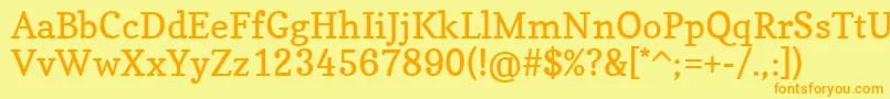 CopseRegular Font – Orange Fonts on Yellow Background