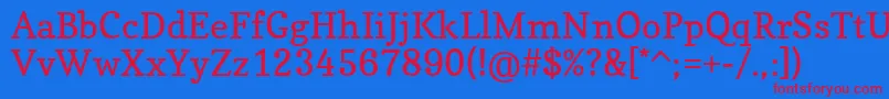 CopseRegular Font – Red Fonts on Blue Background