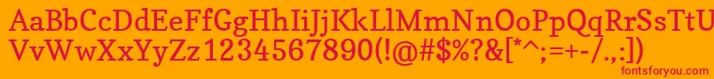 CopseRegular Font – Red Fonts on Orange Background