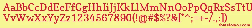CopseRegular Font – Red Fonts on Yellow Background